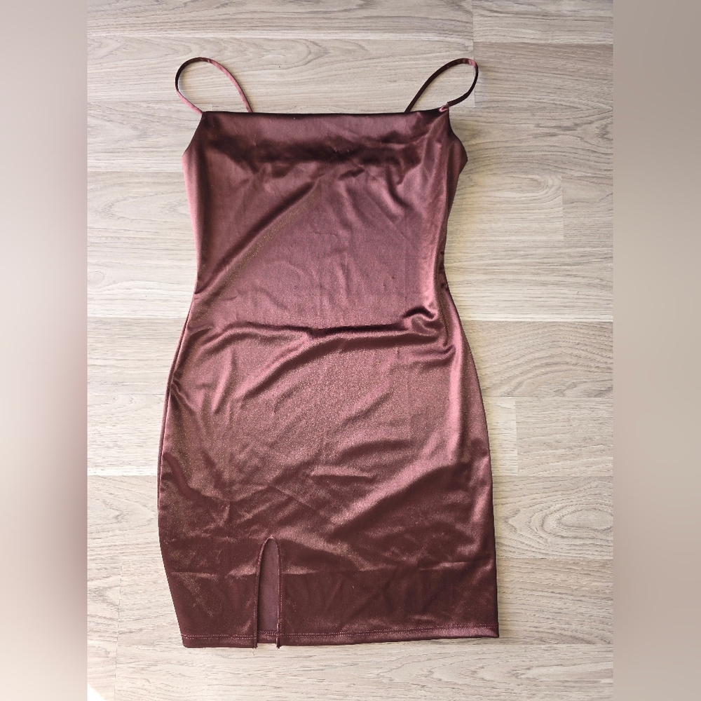 Chic Strapless Brown Dress